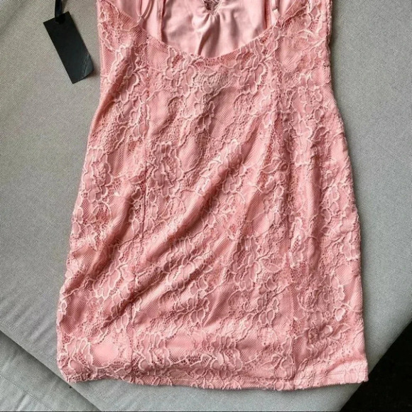 NWT Revolve H:ours Luzetta Lace Mini Dress Slip Short Pink Medium - Picture 11 of 12